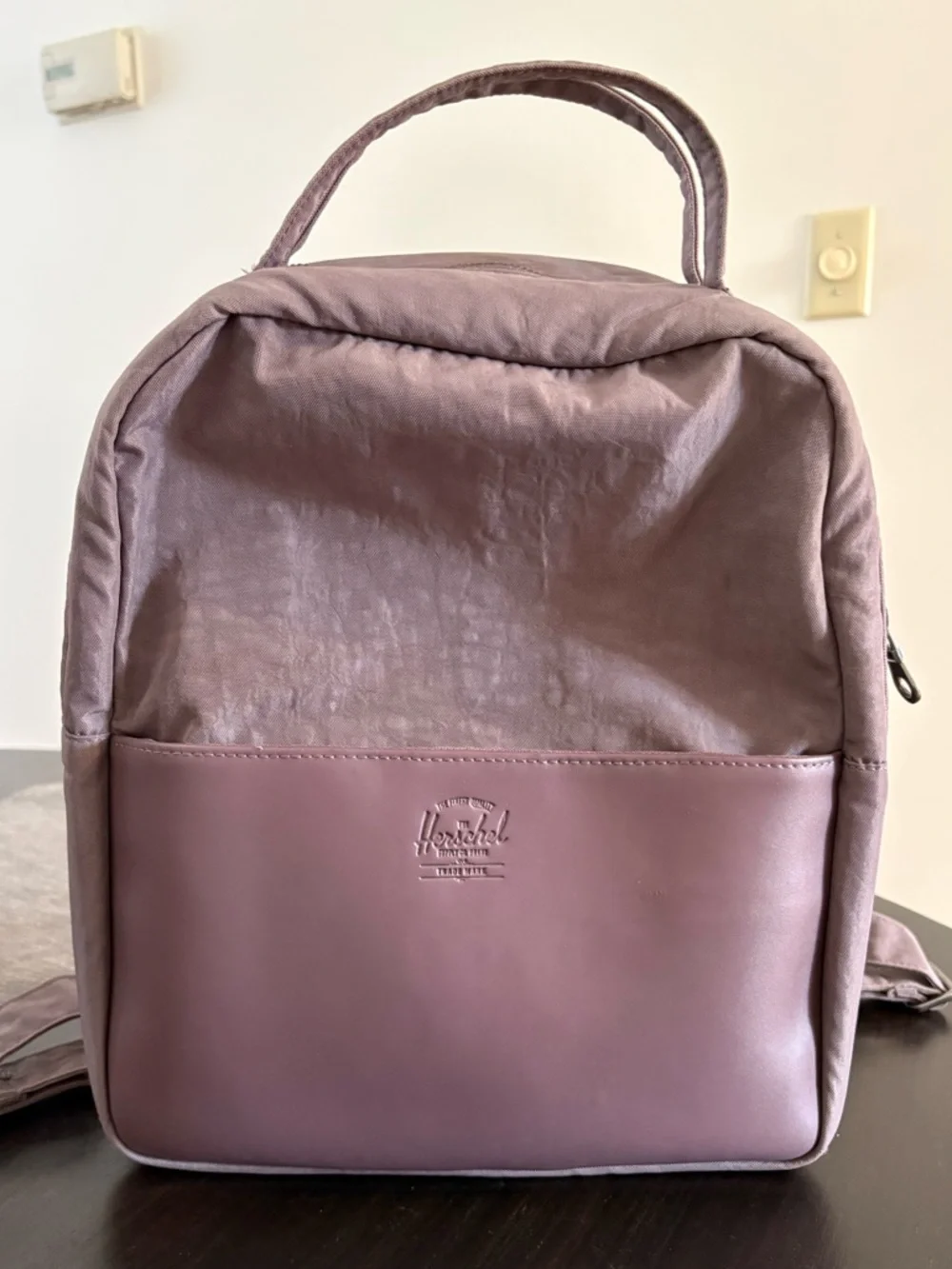 Herschel Orion Small Purple Leather Backpack